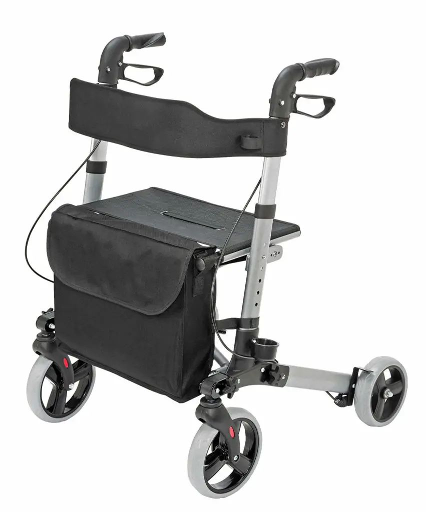 Medical Rollator Walker Euro-Style, Compact-Folding rolling walker with seat 