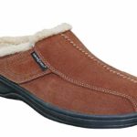 Orthofeet Asheville Comfortable Arch Support Diabetic Men’s Orthopedic Brown Quality Leather Slippers
