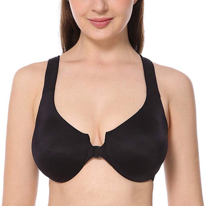 DELIMIRA Womens Comfort Full Coverage Underwire Non-Foam Racerback Bra -Front Closure