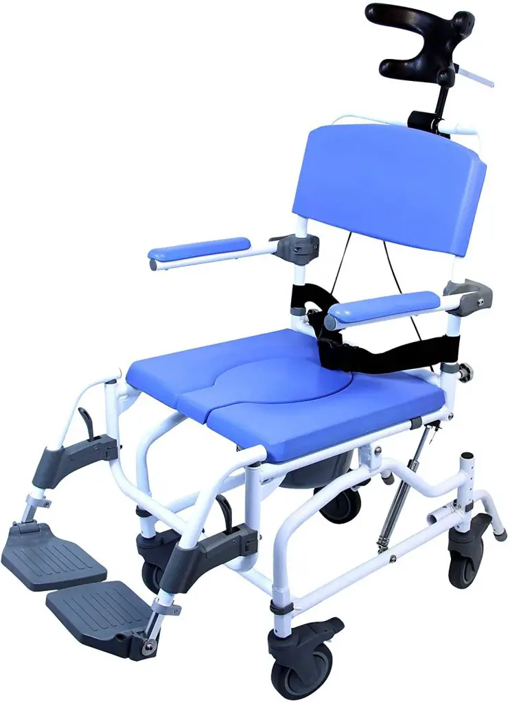 Healthline Medical Products MPU190 Tilt Shower Commode Chair, Blue