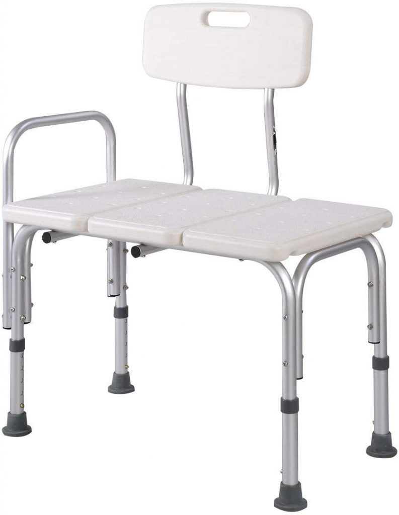 MedMobile Bathtub Transfer Bench Bath Chair with Back