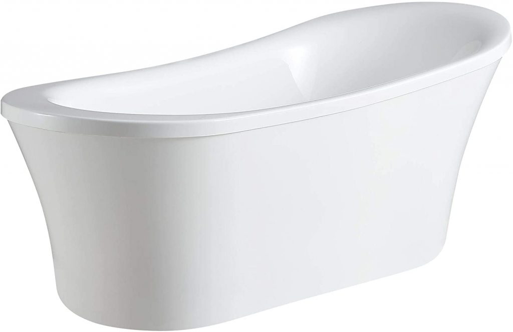 Ove Decors Freestanding Bathtub in Glossy, Contemporary Soaking Tub for old people