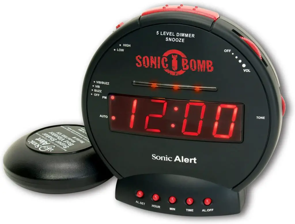 Sonic Bomb Dual Extra Loud Alarm Clock with Bed Shaker