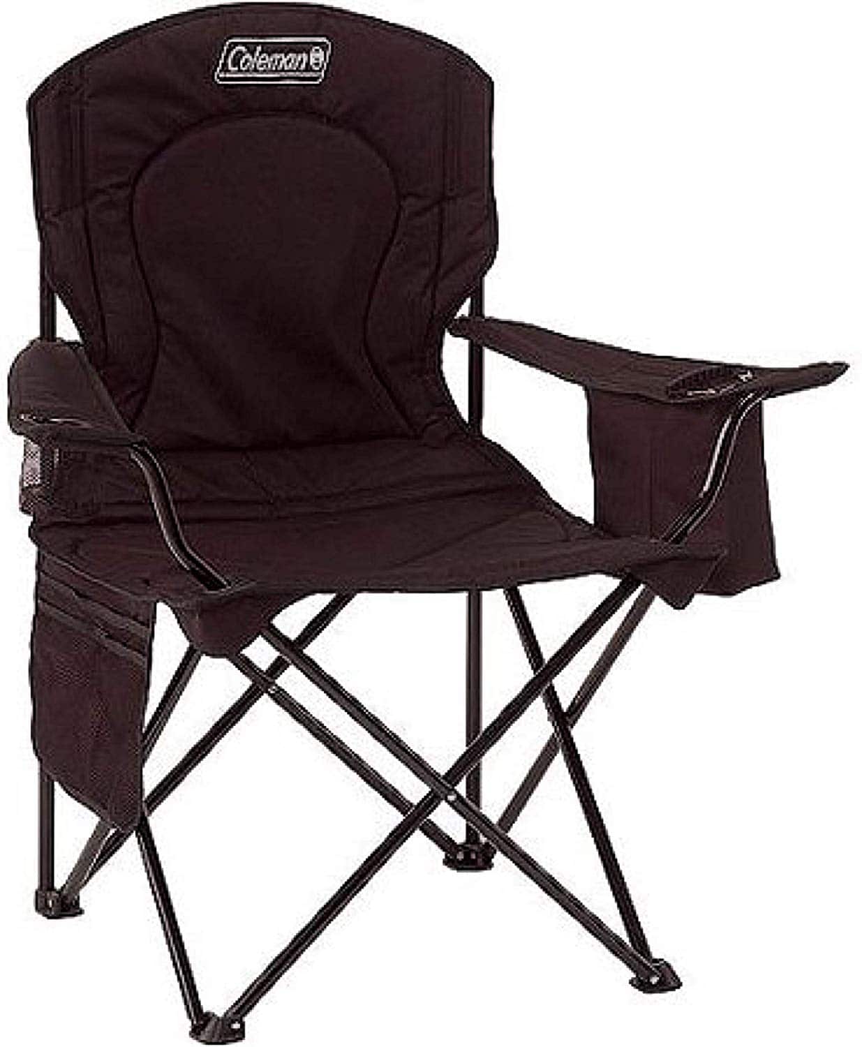 Coleman Portable Camping Quad Chair With 4 Can Cooler 