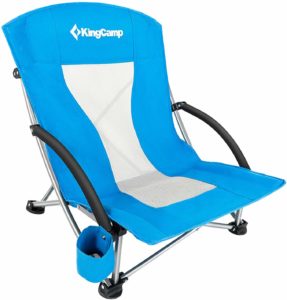  KingCamp Low Sling Beach Camping Concert Folding Chair, Low and High Mesh Back Two Versions 